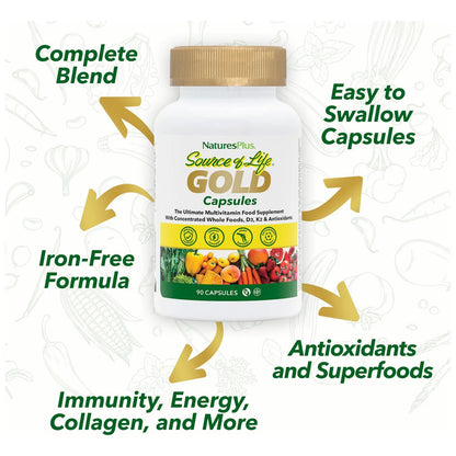 Source Of Life Gold Multivitamínico 90 Cápsulas Con Vitaminas D3 B12 K2