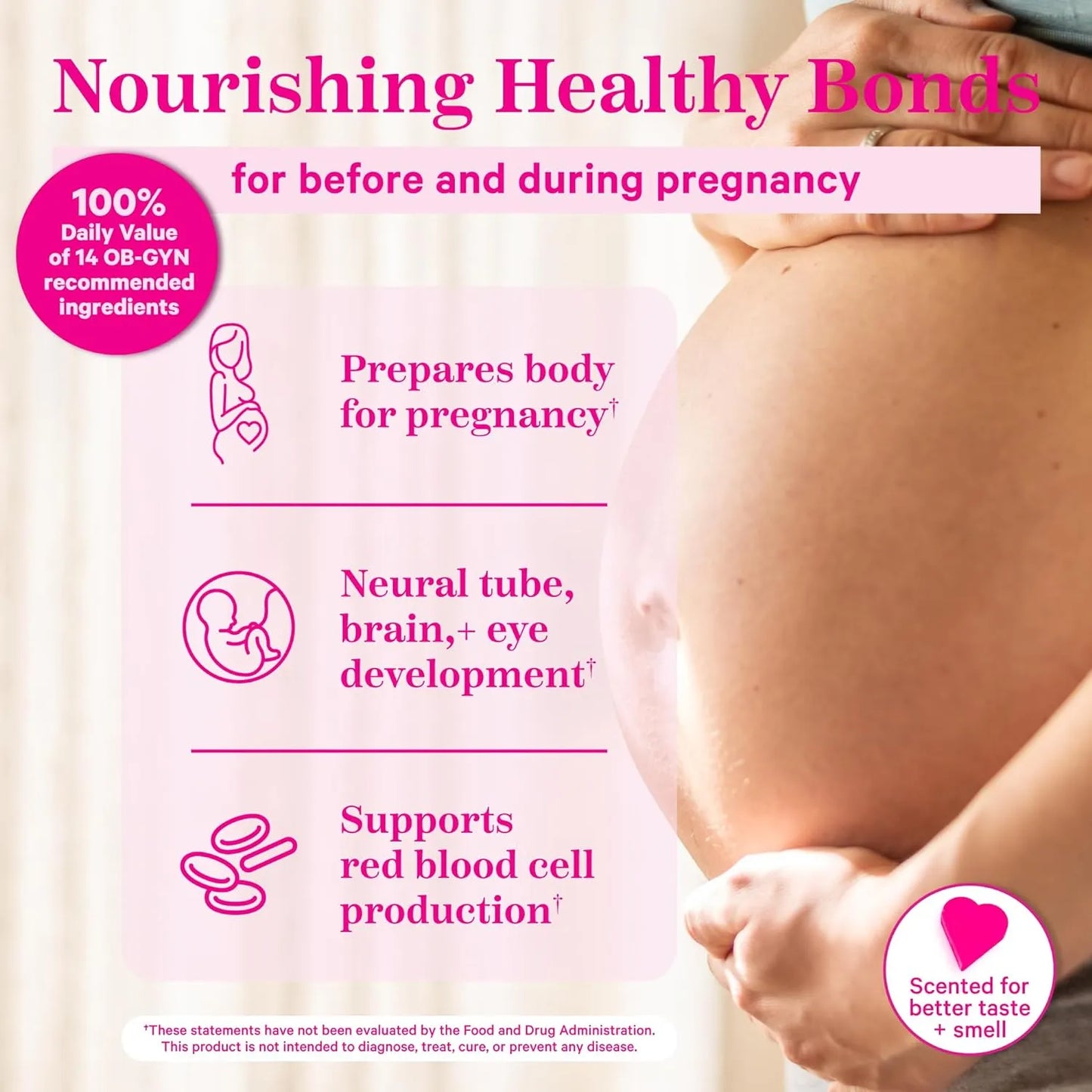 Pink Stork Total Prenatal DHA 180 Caps Soporte Nutricional Para Embarazo