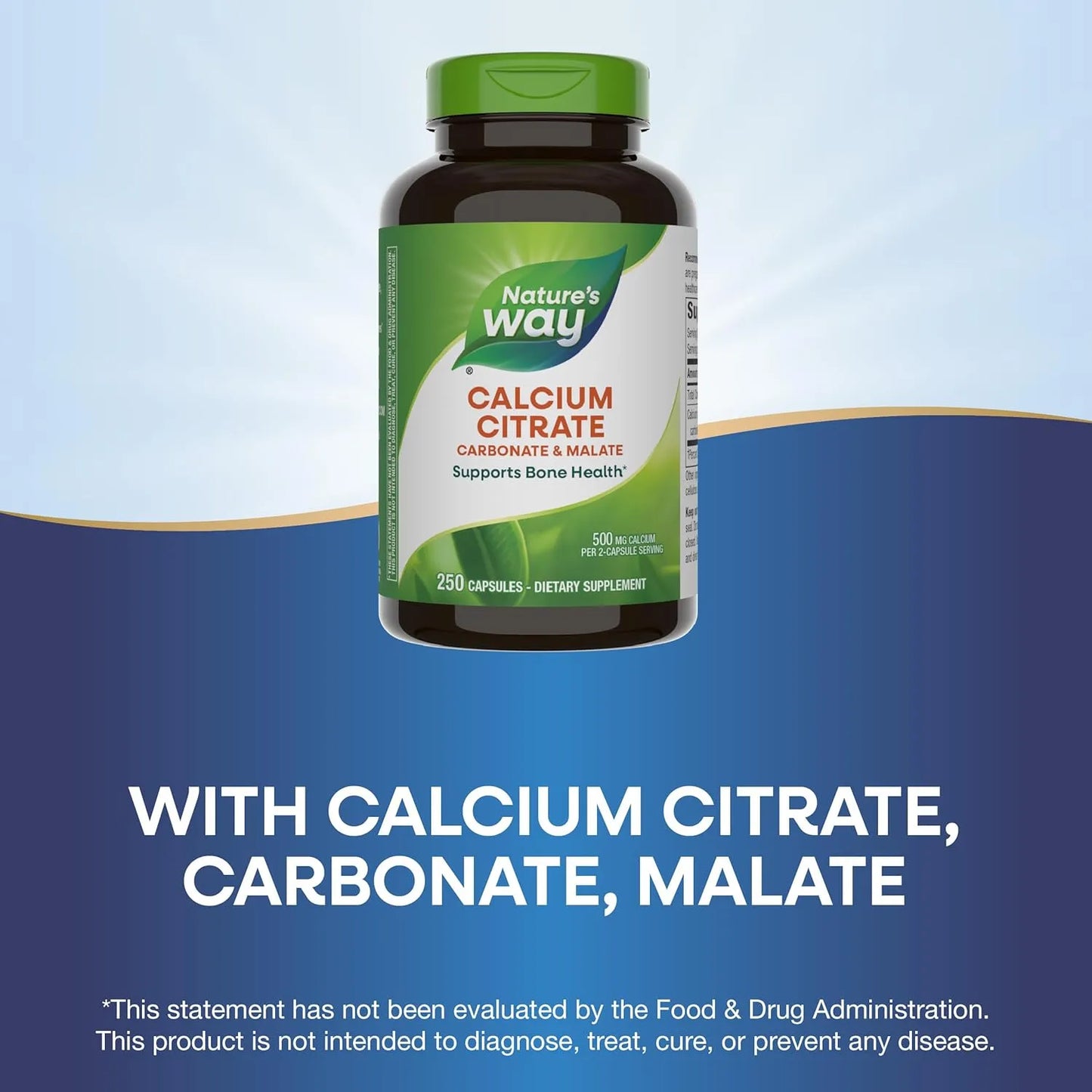 Complejo De Calcio Y Citrato 500 Mg Nature's Way Salud Osea Huesos Fuertes