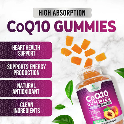 Gomitas CoQ10 100 Mg Antioxidantes Salud Cardíaca Y Energía 120 Unidades