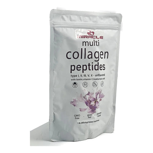 Proteína En Polvo Colágeno Multi Tipos I Ii Iii V X Con Biotina Y Acido Hialuronico