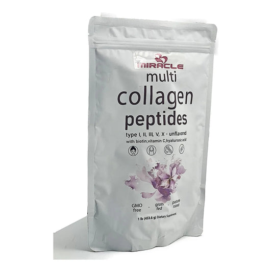 Proteína En Polvo Colágeno Multi Tipos I Ii Iii V X Con Biotina Y Acido Hialuronico