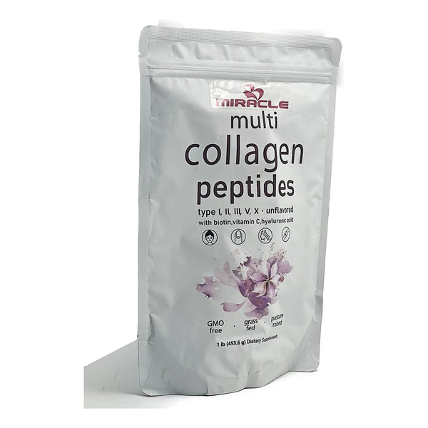 Proteína En Polvo Colágeno Multi Tipos I Ii Iii V X Con Biotina Y Acido Hialuronico