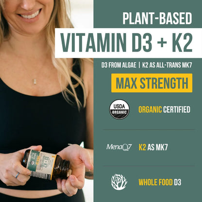 Vitamina D3 K2 All Trans MK7 10000 Ui 120 Mcg Vegano Sublingual