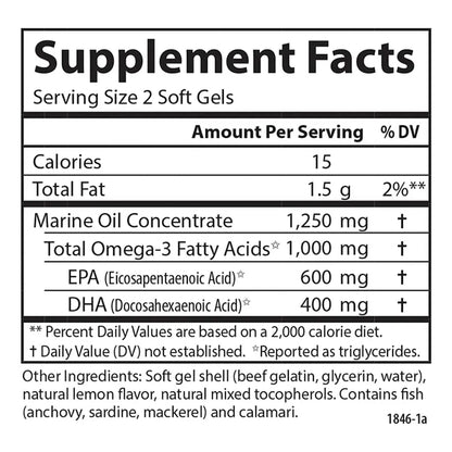 Omega Minis 1000 Mg Omega 3 Soporte Cardiaco Y Cerebral 120 Capsulas