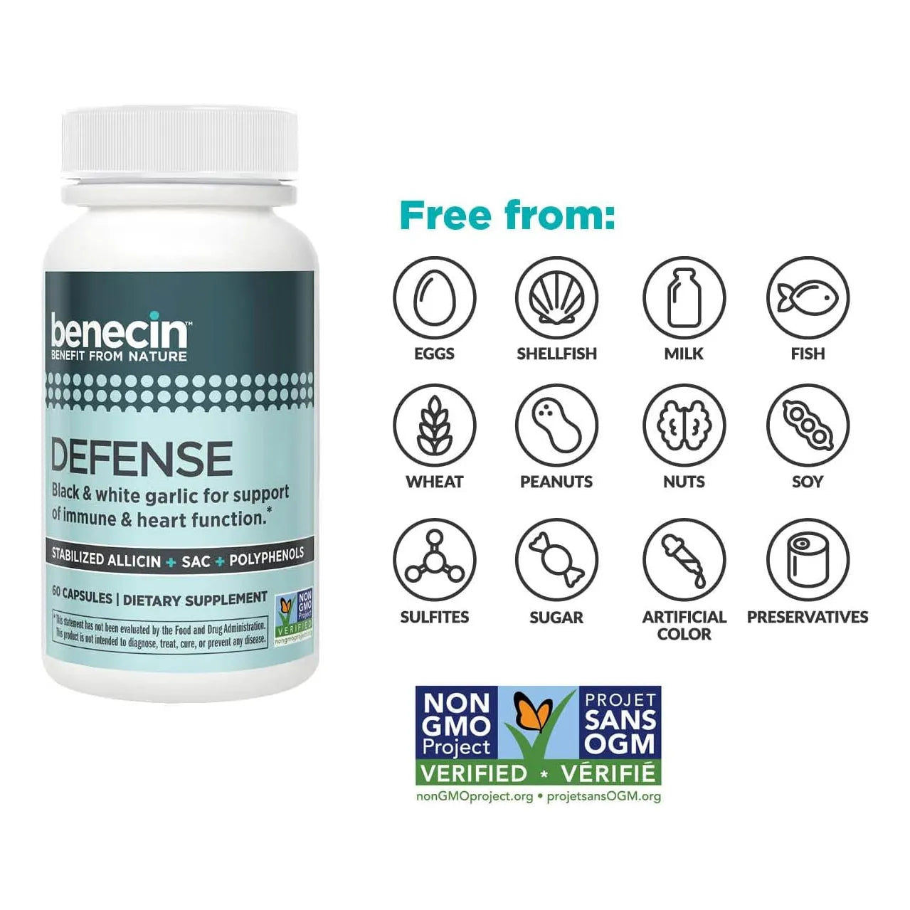Suplemento Defensa Inmunológica Ajo Negro 1500 Mcg Alicina Potente Apoyo Inmunológico Y Cardíaco