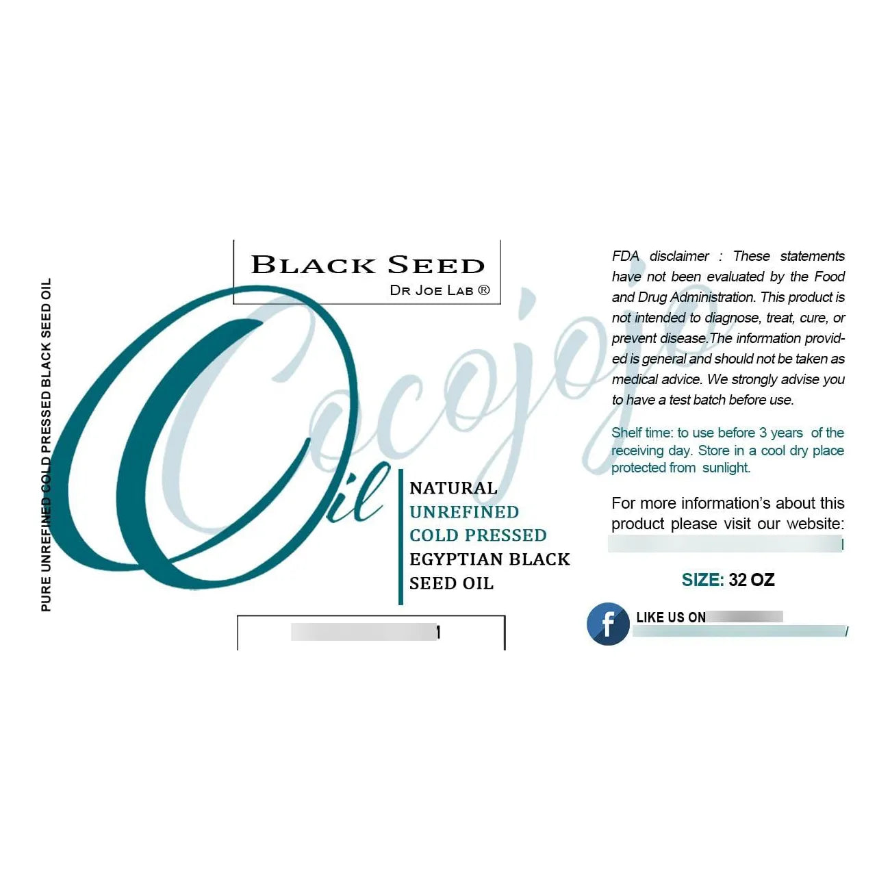 Aceite De Semilla Negra Prensado En Frio 946 Ml Puro Para Piel Y Cabello