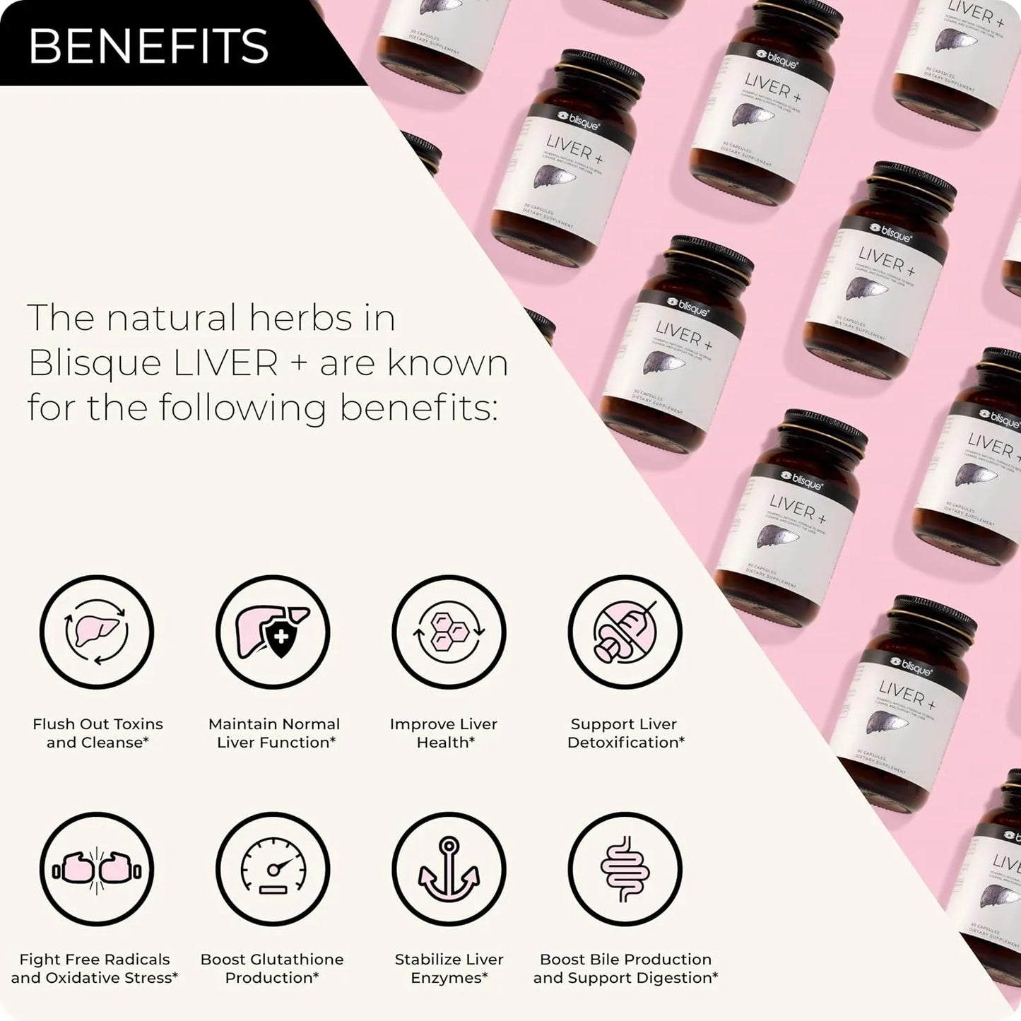 Blisque Suplemento Hepatico Natural Desintoxica Y Repara El Higado 90 Capsulas