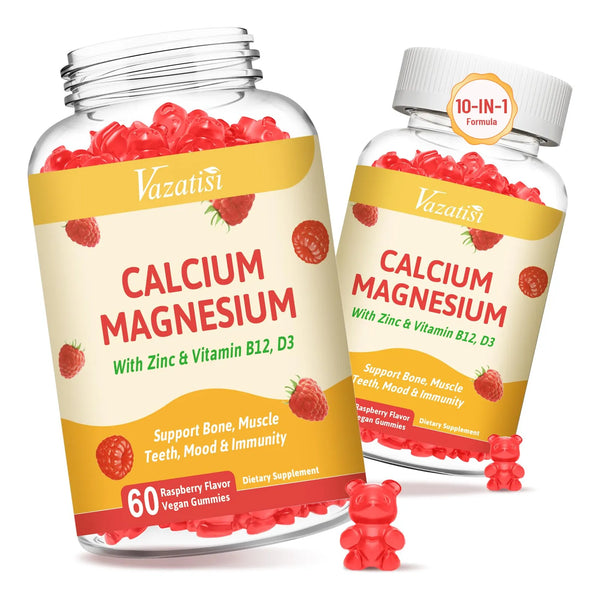 Gomitas De Calcio Magnesio Zinc Vitamina D3 B12 Sabor Frambuesa Suplemento Nutricional