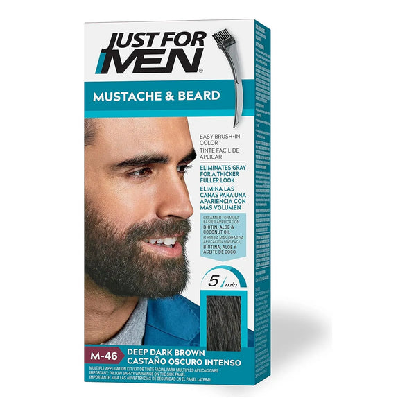 Just For Men Tinte Barba Bigote M46 Castaño Oscuro Cubre Canas 5 Min Nutre