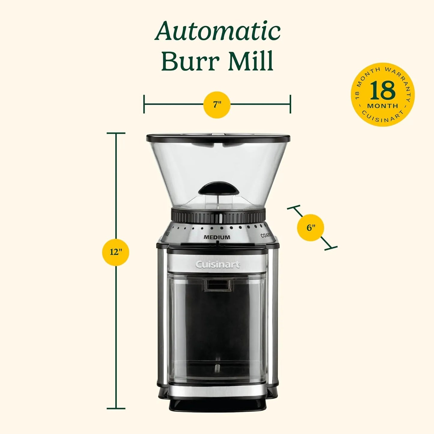 Molinillo Automático Cuisinart DBM8AMZ Supreme Grind Acero Inoxidable 18 Niveles Molienda