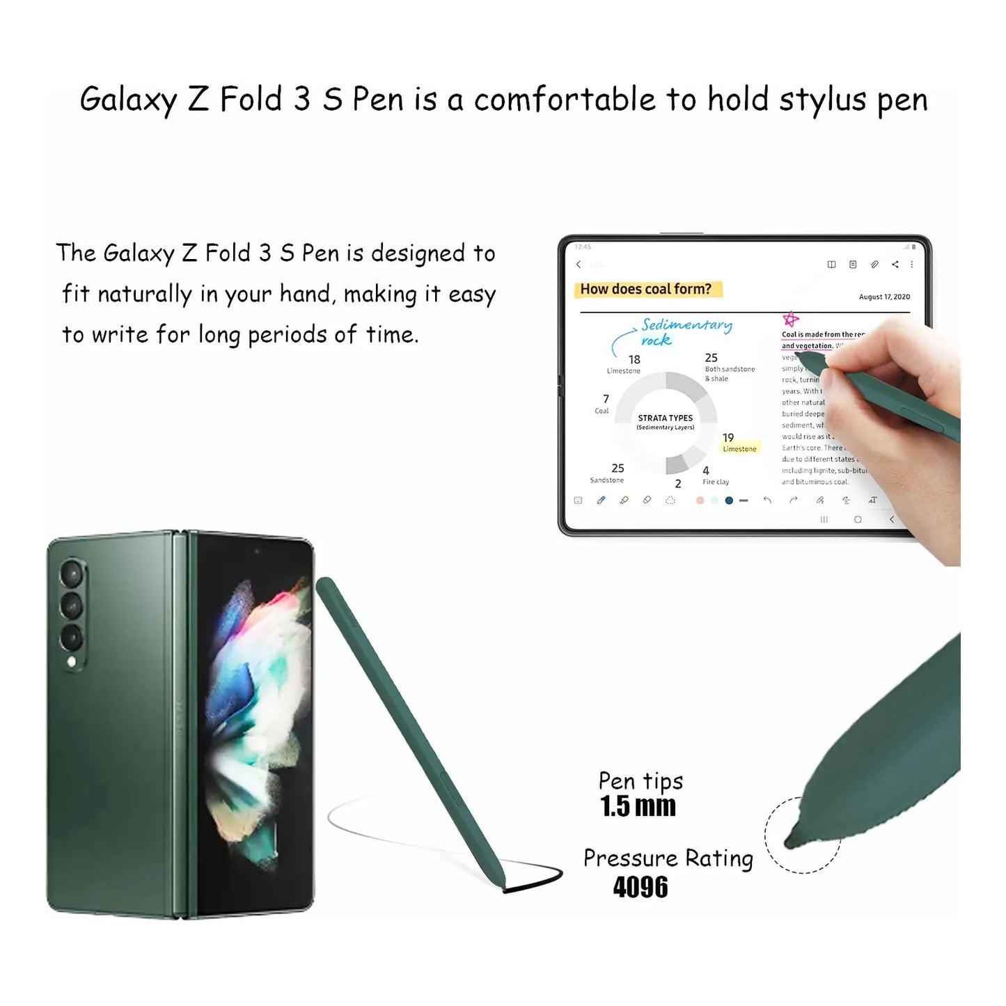 S Pen Fold Edition Verde Para Galaxy Z Fold 3 4 5 Estilo Premium