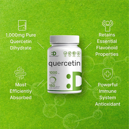 Quercetina 1000 Mg 300 Capsulas Antioxidante Soporte Inmunologico