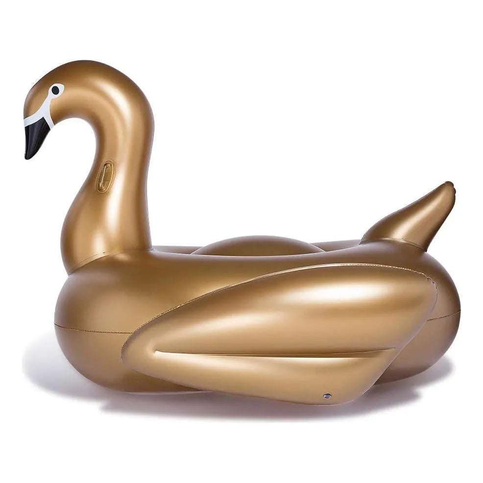 Jasonwell Cisne Inflable Gigante Para Piscina Flotador Dorado 2 Personas