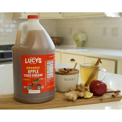 Vinagre De Sidra De Manzana Orgánico Lucy's 7.5 Litros Crudo Sin Filtrar Con La Madre