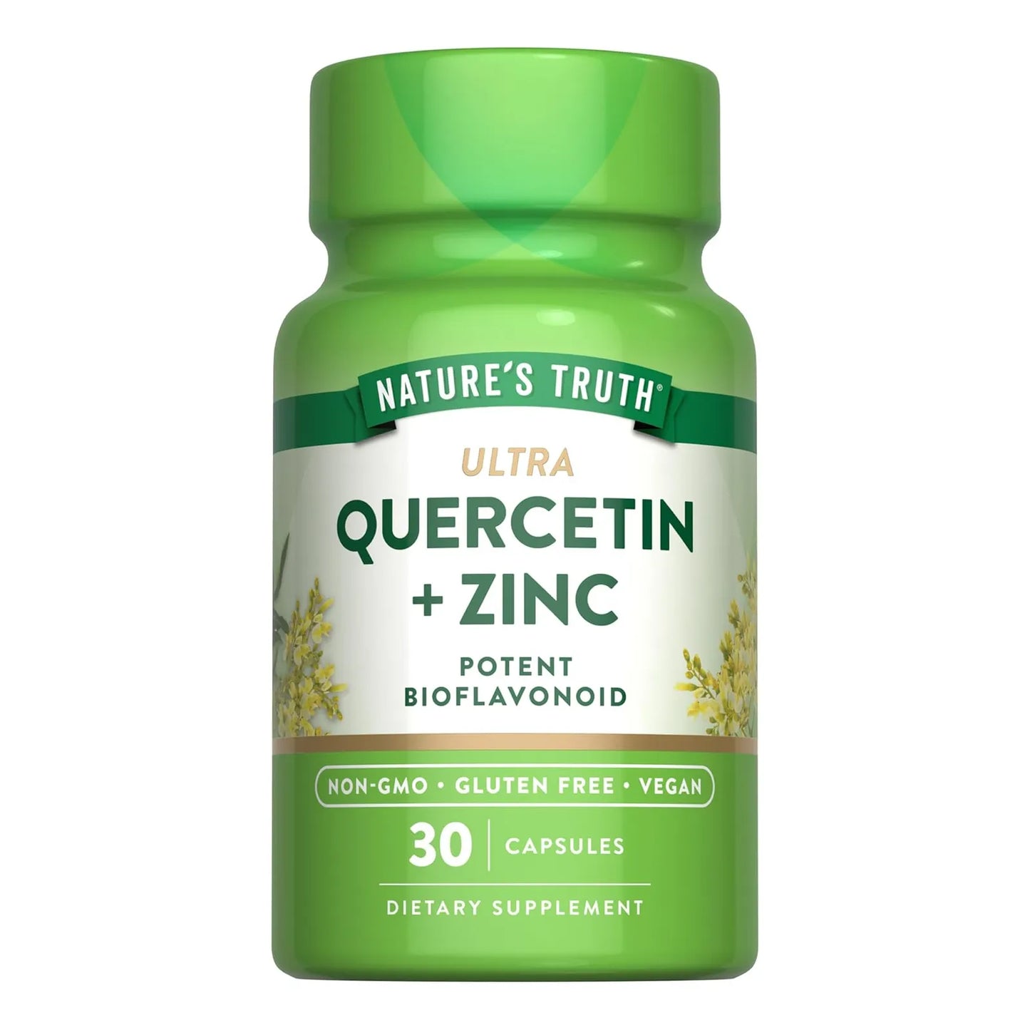 Quercetina Con Zinc 500 Mg 30 Capsulas Vegano Sin Gluten Nature's Truth