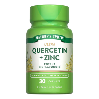 Quercetina Con Zinc 500 Mg 30 Capsulas Vegano Sin Gluten Nature's Truth