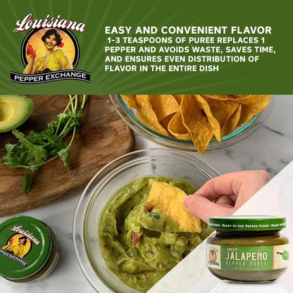 Salsa De Puré De Pimienta Y Jalapeño Verde Condimento Picante Sin Gluten