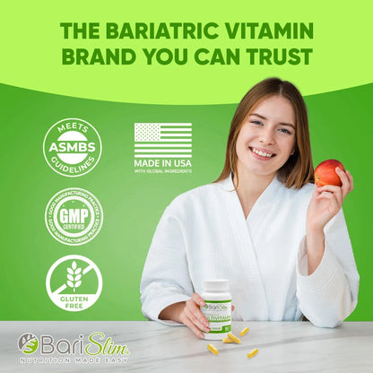 Capsulas Multivitaminicas Bariatricas BariSlim 18 Mg Hierro Suministro 90 Dias