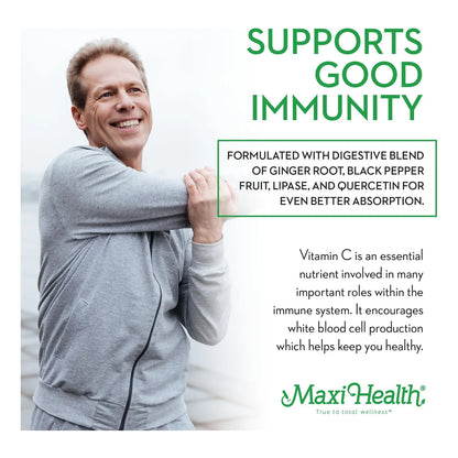 Maxi Health Cápsulas Liposomales De Vitamina C 500 Mg Con Mezcla Digestiva Absorción Superior