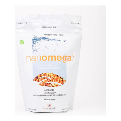 Polvo Vegano Omega 3 DHA Sabor Naranja Piña Nanomega 30 Porciones