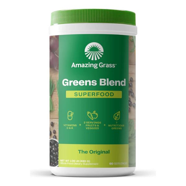 Amazing Grass Greens Blend Superalimento Original 480 Gr Polvo De Vegetales Con Probióticos