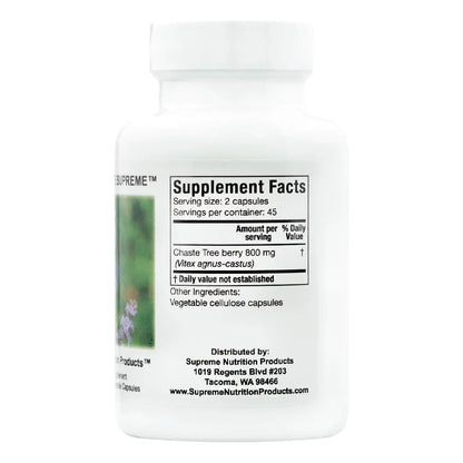 Chaste Tree Vitex Puro 90 Capsulas 450 Mg Soporte Hormonal Natural