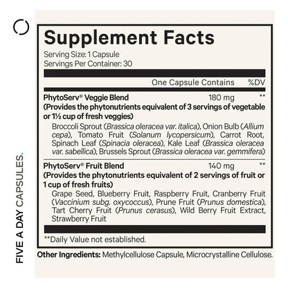 Capsulas De Frutas Y Verduras Integra 15 Variedades En Una Suplemento Nutricional
