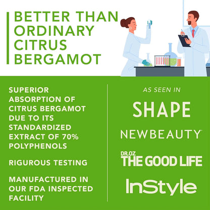 Extracto Puro De Bergamota Cítrica 1200 Mg Para Salud Cardiovascular E Inmunidad