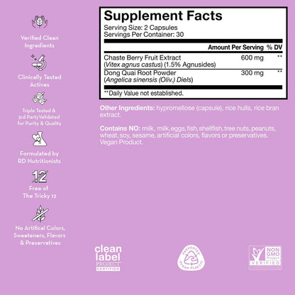 Capsulas Mensuales Moody Bird Suplemento Mujeres 60 Cápsulas Veganas Equilibrio Hormonal