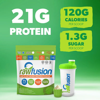 Proteina Vegana Chocolate Rawfusion Plantas Polvo 1 Libra Nutricion Muscular