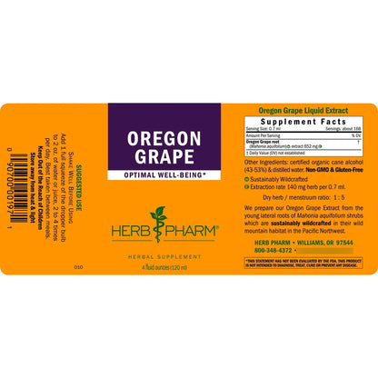 Extracto Líquido De Raíz De Uva De Oregon 120ml Absorción Rápida Y Natural