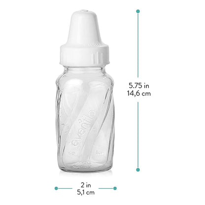 Set De 6 Botellas De Vidrio Evenflo 4oz Twist Libres De BPA Y Ecoamigables