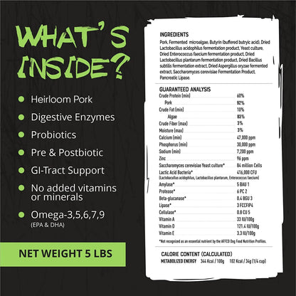 Polvo Nutritivo Para Perros 5 En 1 Origins Con Proteina De Cerdo Natural