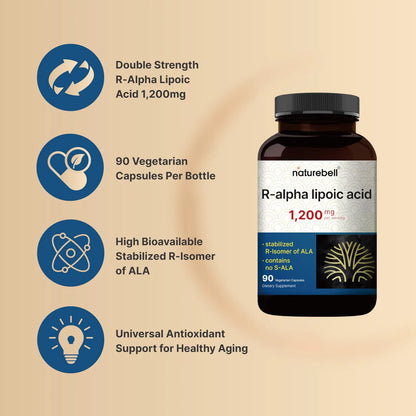 Acido Alfa Lipoico 1200 Mg 90 Capsulas Antioxidante Energia Y Antienvejecimiento