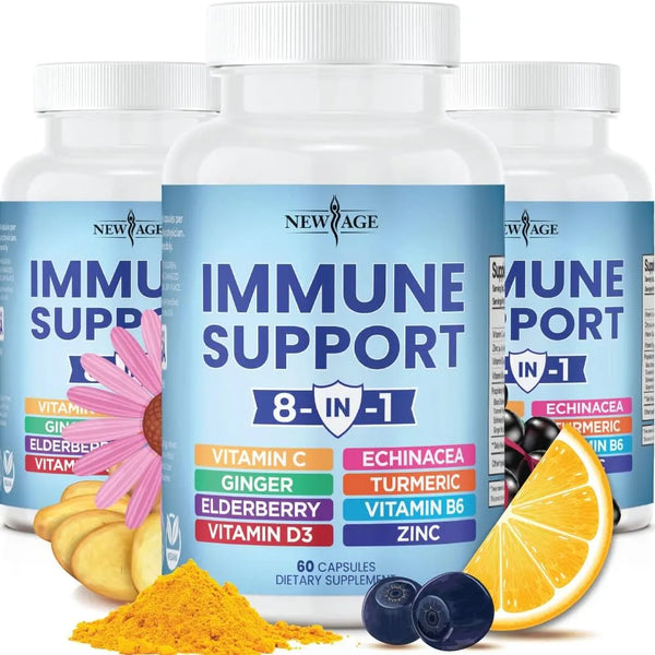 Suplemento Inmunologico 8 En 1 Con Equinacea Vitamina C Zinc Y Sauco Potente Formula Para Defensas