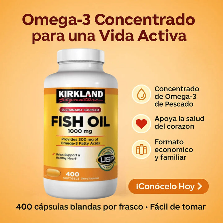 Aceite De Pescado 1000 Mg Con Acidos Grasos Omega 3 400 Cap - Imagen 5