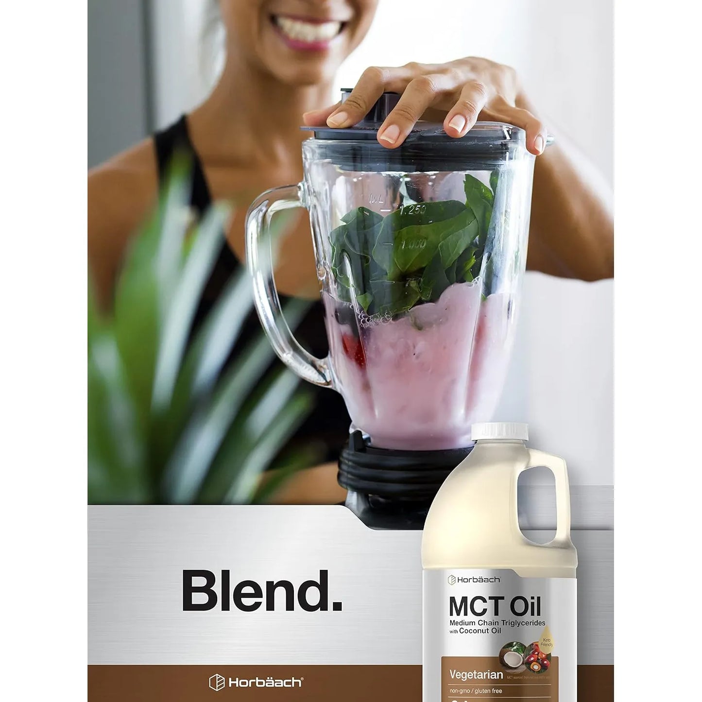 Aceite MCT Horbäach 1.89 Litros 100% Puro Para Keto Mezcla Con Café Y Más