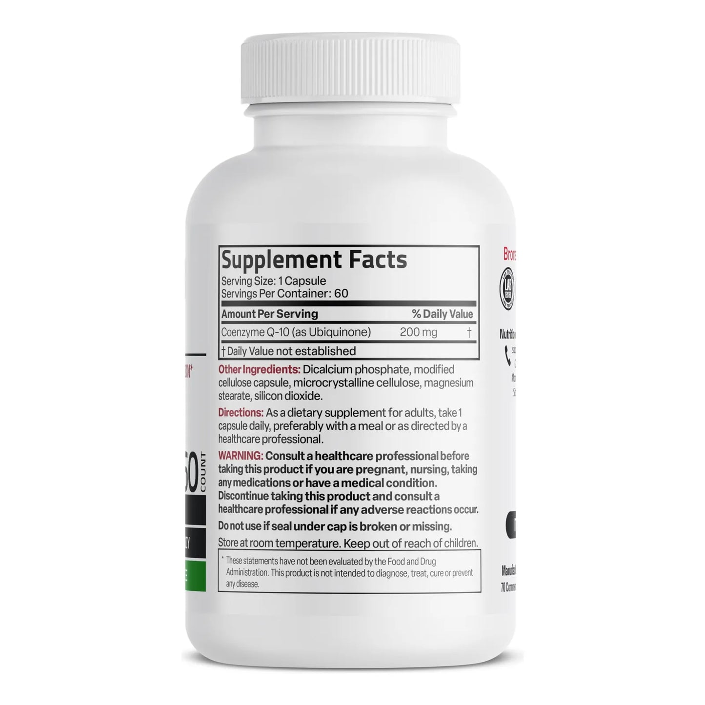 CoQ10 200 Mg Cápsulas Vegetarianas Energía Celular Antioxidante