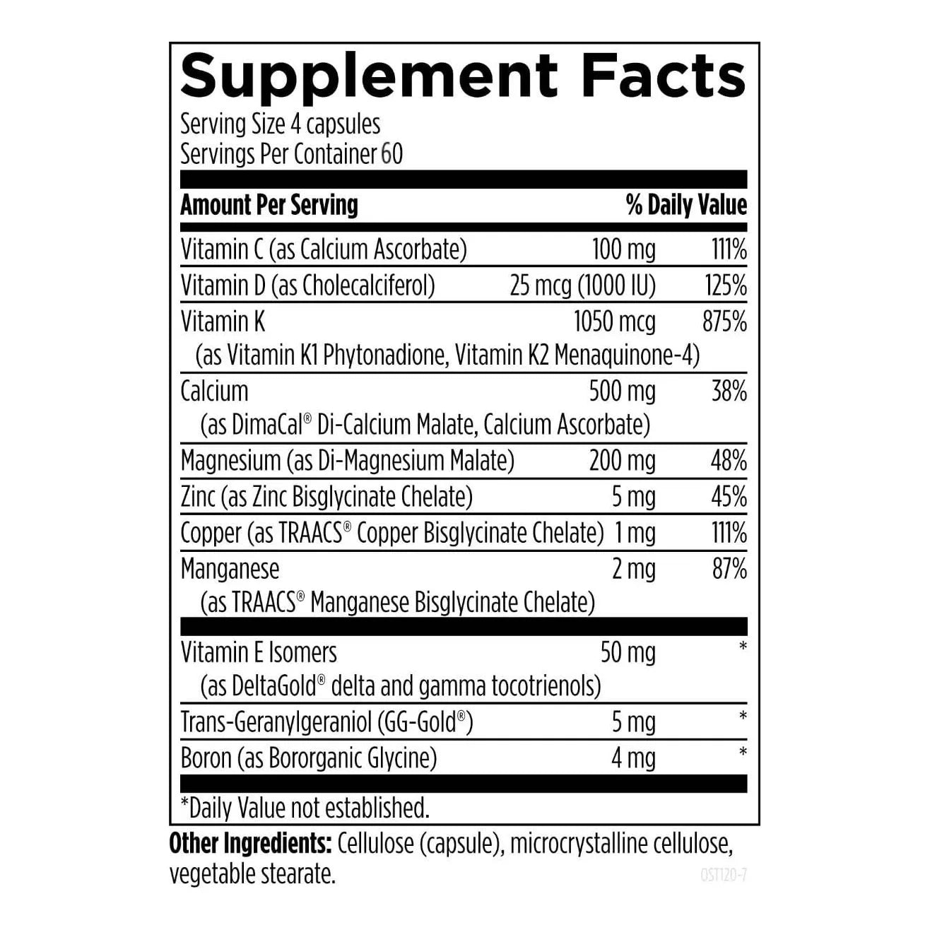 OsteoForce Suplemento Óseo Con Malato De Calcio Magnesio Y Vitaminas D K