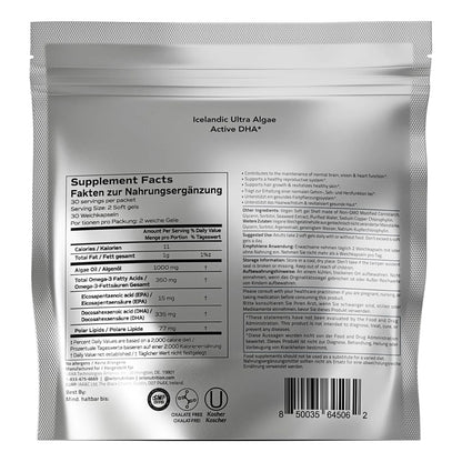 Aceite De Algas Omega 3 Dha Epa 60 Cápsulas Triple Potencia Orlo DHA Vegano