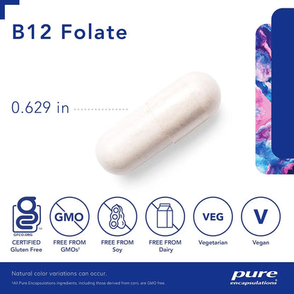 Vitamina B12 Con Folato Soporte Nervioso Cognitivo Y Energia 60 Capsulas