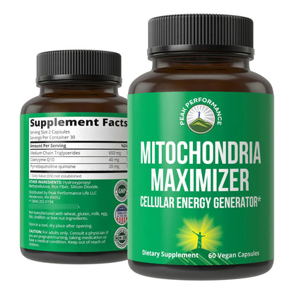Maximizador Mitocondrial Coq10 Pqq Activo Con Aceite Mct 60 Capsulas Energia Celular