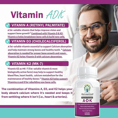 Vitaminas A D3 K2 Salud Ósea 60 Cápsulas Paquete 2 Mejoradas