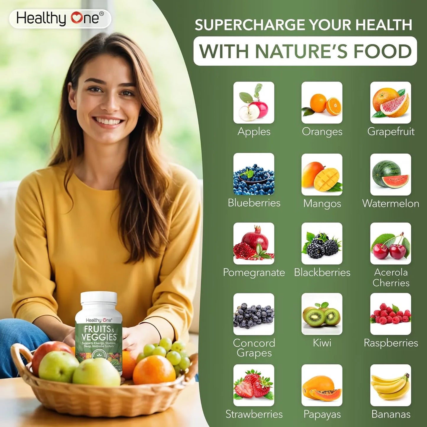 Suplemento 27 Frutas Y Verduras En Capsulas Nutricion Integral Healthy One