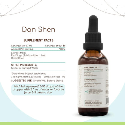 Tintura De Extracto De Hierbas Dan Shen 60 Ml Gotas Líquidas Natural Sin Alcohol