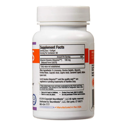 Ubiquinol 100 Mg QNeeds Antioxidante Clínicamente Probado 60 Capsulas Blandas