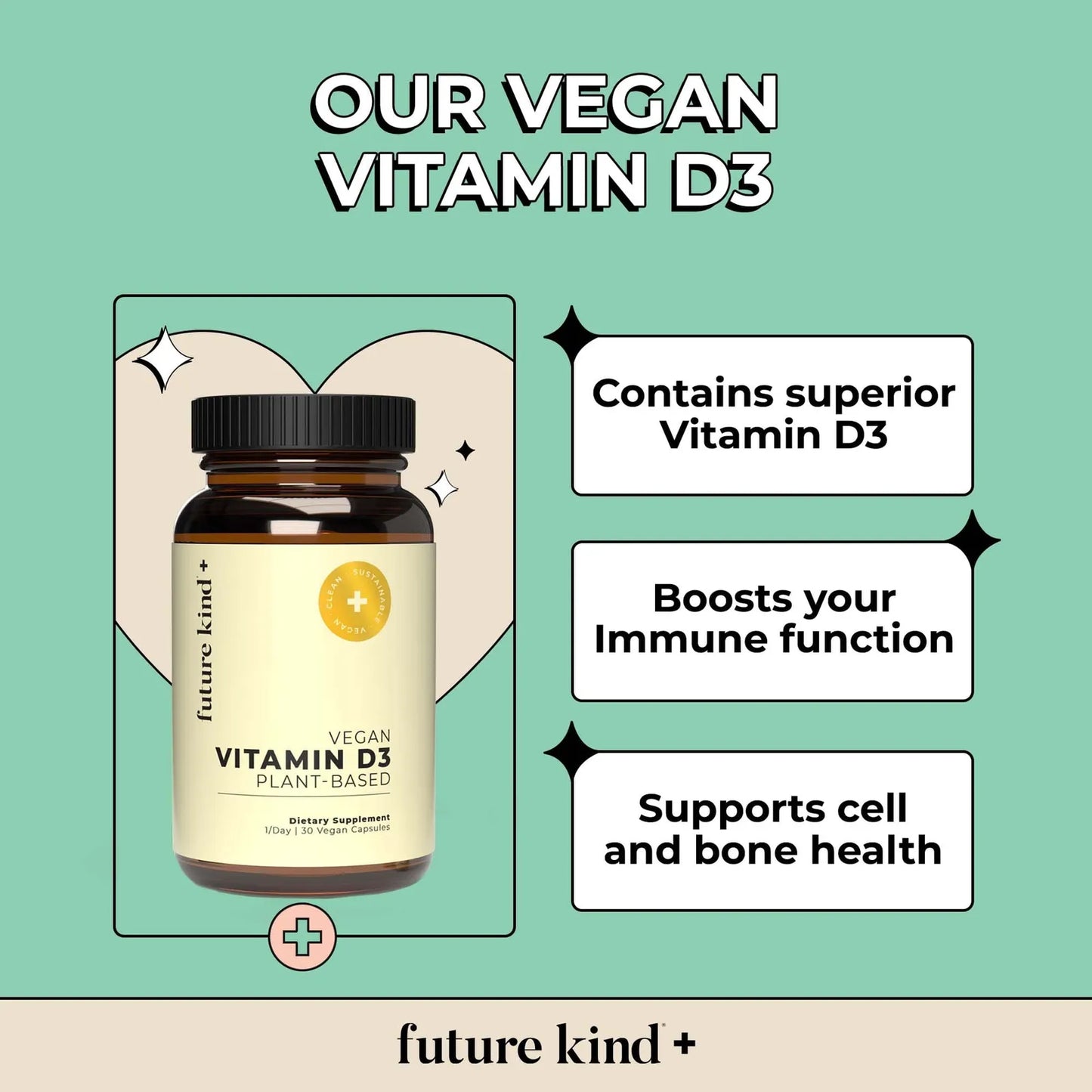 Vitamina D3 2500 UI Vegana De Líquenes Apoyo Inmunológico Y Óseo 30 Cápsulas