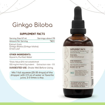 Tintura Organica De Ginkgo Biloba Extracto De Hierbas Sin Alcohol Super Concentrado
