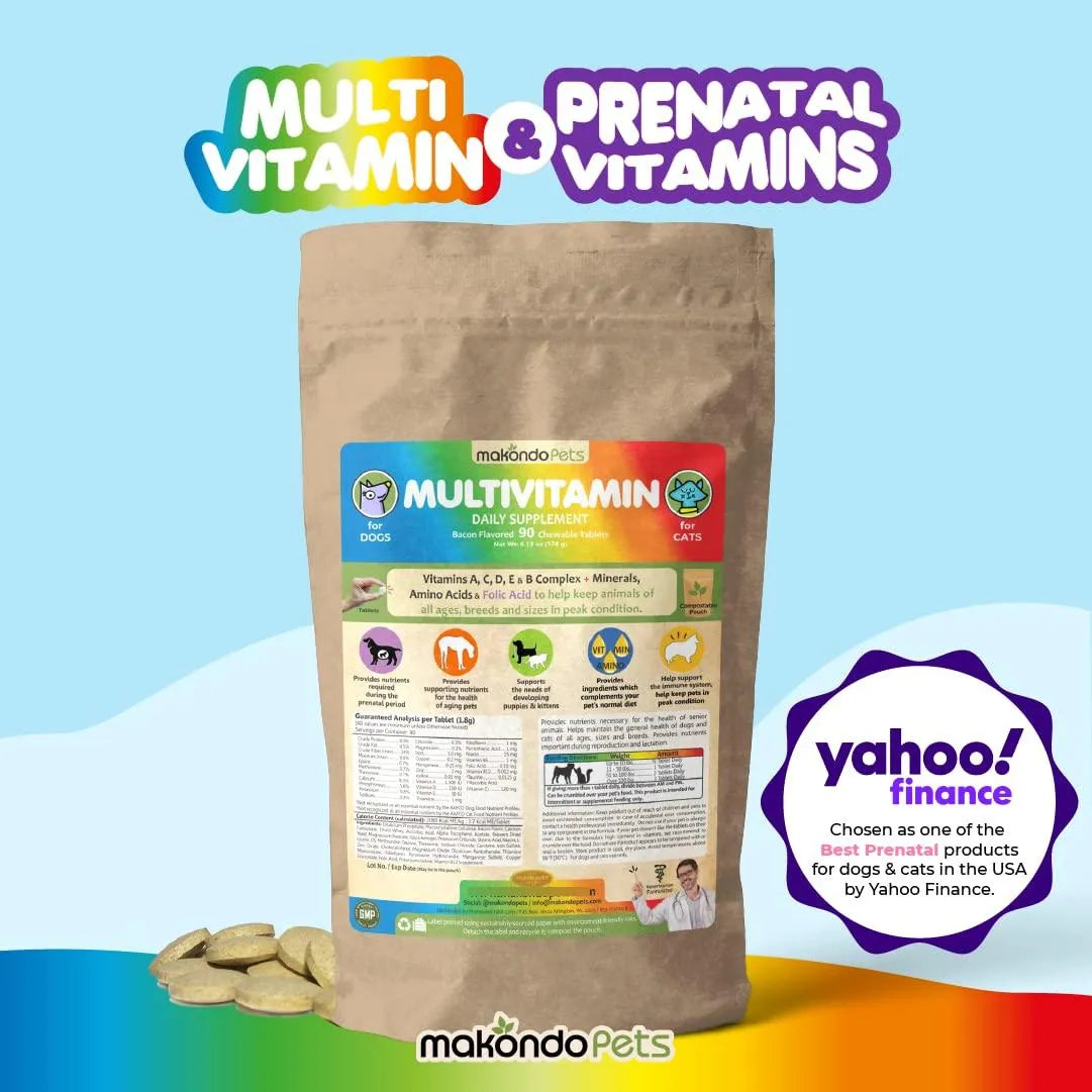 Vitaminas Prenatales Multivitaminico Para Perros Y Gatos Con Acido Folico Y Minerales
